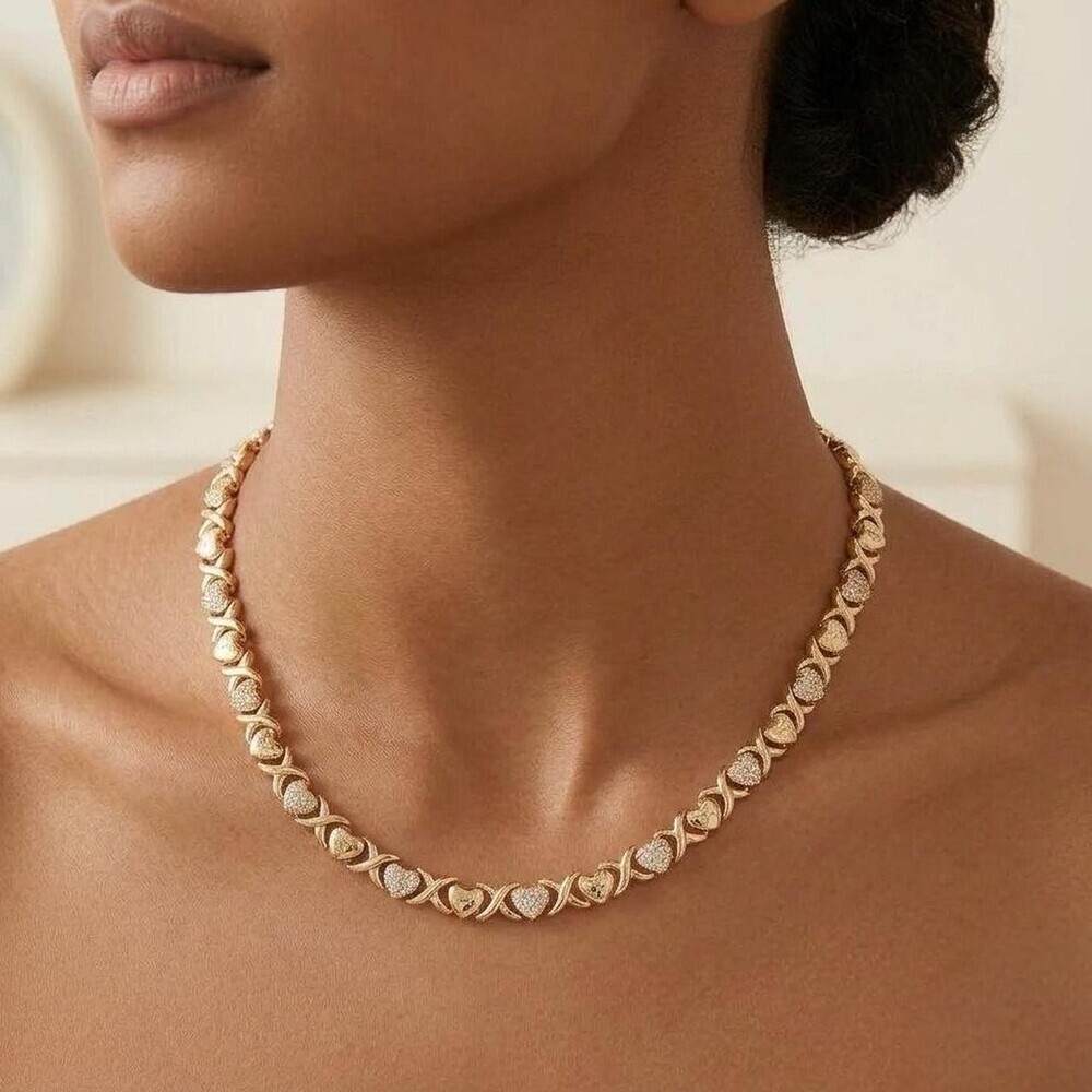 Xo Heart Link Necklace 16inch